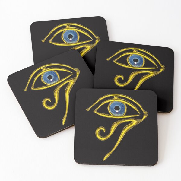 Item preview, BLUE TALISMAN / GOLD HORUS EYE Black Egyptian Divinity Collection designed and sold by BulganLumini.
