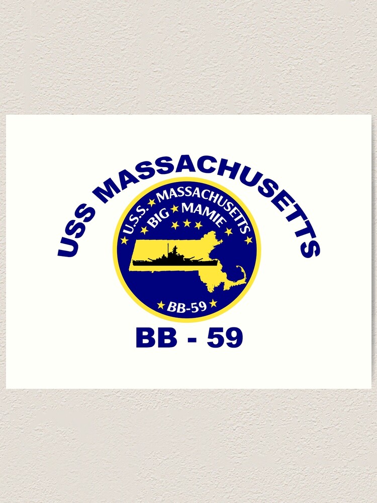 "USS Massachusetts (BB59) Crest" Art Print for Sale by Spacestuffplus