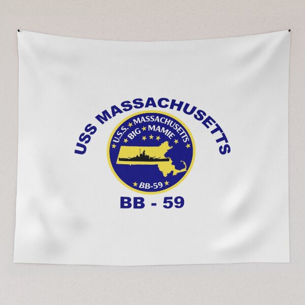 Item preview, USS Massachusetts (BB-59) Crest designed and sold by Nikki SpaceStuffPlus.