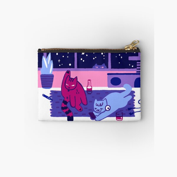 Item preview, Boys Night In Cats Night Time Space Kittens Print Pink and Blue Riso Style designed and sold by ruswatkins.