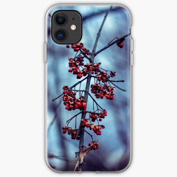 Red berries on a cold winters day iPhone Soft Case
