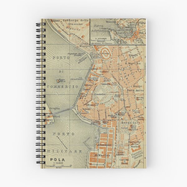 Item preview, Vintage Pula Croatia Map (1911) designed and sold by BravuraMedia.
