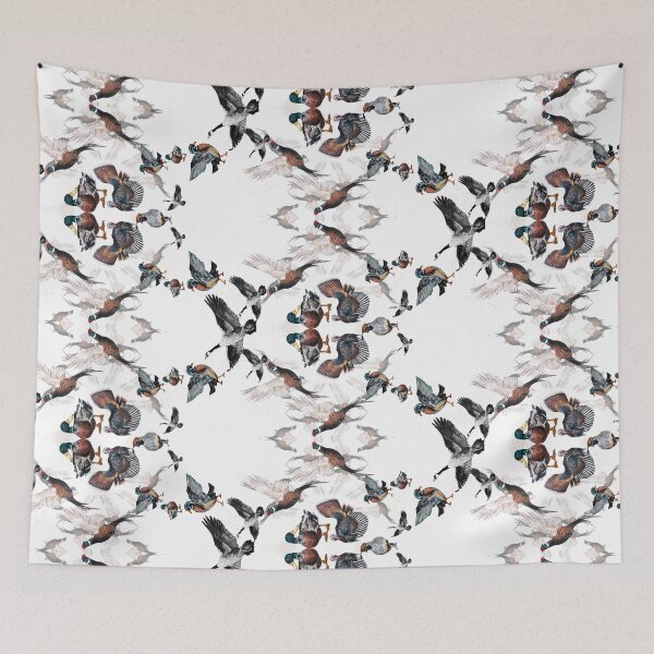 Item preview, Watercolor Game Birds Pattern - Hunting Illustrations - Duck, Pheasant, Goose, Quail, Turkey, Wood duck designed and sold by Uplift Illustrations.
