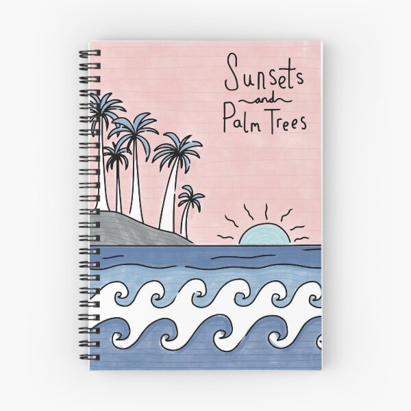 Item preview, Sunsets and Palmtrees travel journal designed and sold by doodlesndesign.