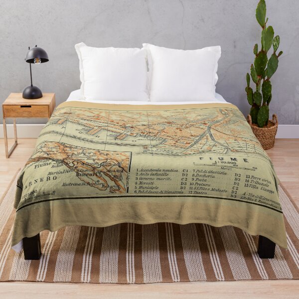 Item preview, Vintage Rijeka Croatia Map (1911) designed and sold by BravuraMedia.