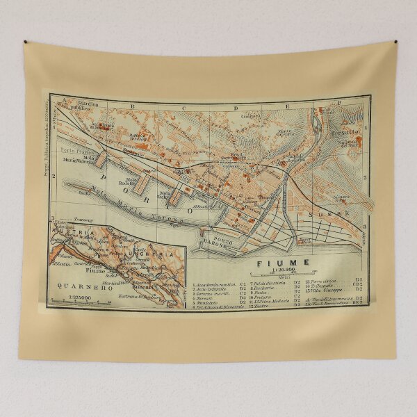 Item preview, Vintage Rijeka Croatia Map (1911) designed and sold by BravuraMedia.