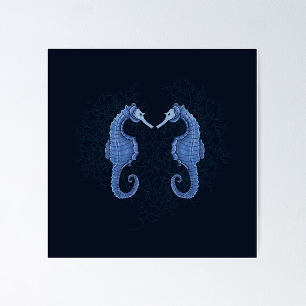 Artikelvorschau, Seepferdchen Liebe und Coral Heart Shaped Ocean Beach Art entworfen und verkauft von DeLislesRT.