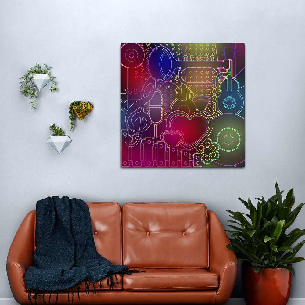 Music City Flowers and Hearts Metal Print by Pamela Arsena