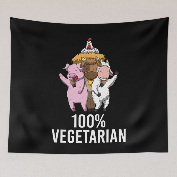 Item preview, 100% Vegetarian Veggie AF Vegan Statement designed and sold by BornDesign.