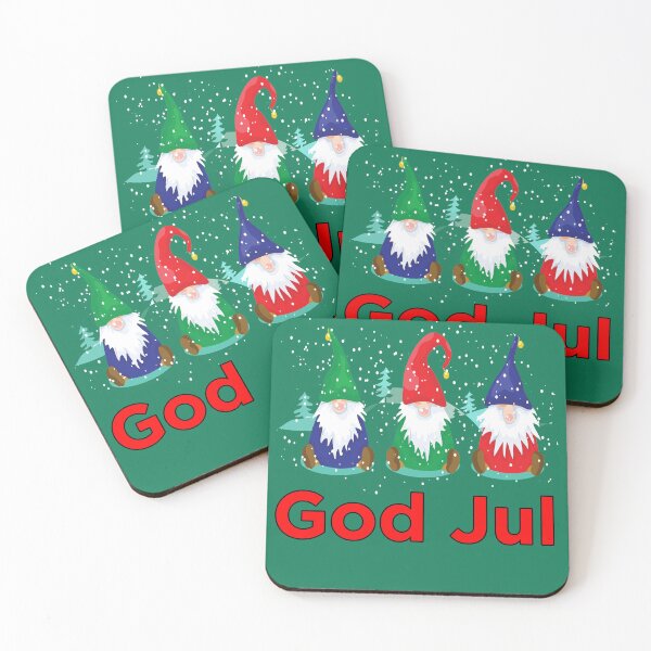 Artikelvorschau, Gott Jul Tomte Nisse Skandinavische Merry Chistmas Gnomes Elves entworfen und verkauft von funnytshirtemp.