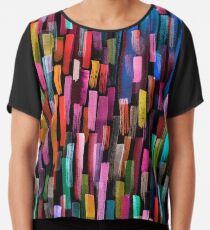 Multicolored watercolor stripes pattern Chiffon Top