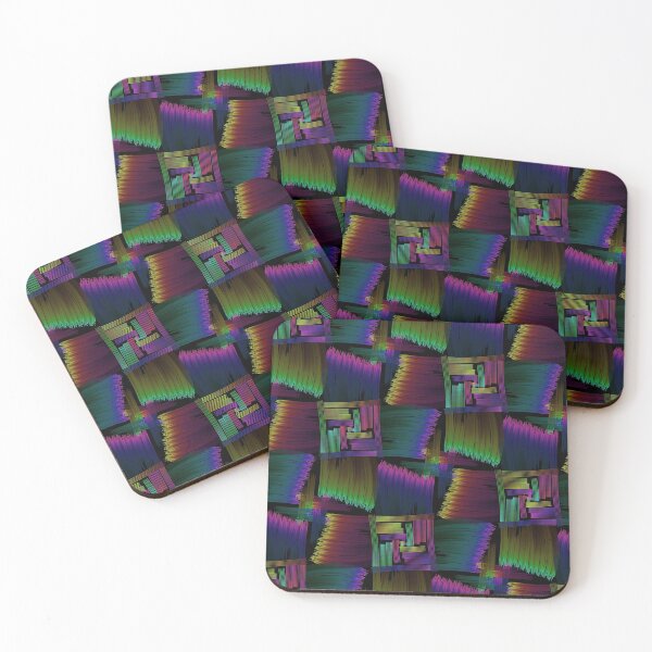 Item preview, Patrón de arco iris oscuro cuadrado designed and sold by weavernap.