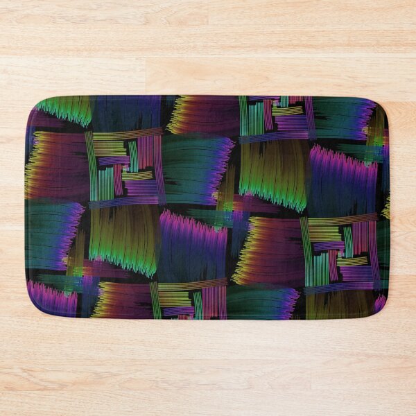Item preview, Patrón de arco iris oscuro cuadrado designed and sold by weavernap.