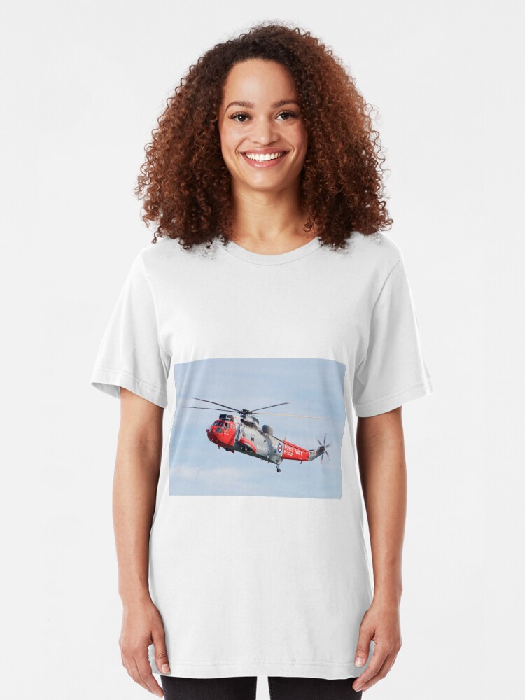 Alternate view of Royal Navy Sea King Rescue Helicopter Slim Fit T-Shirt