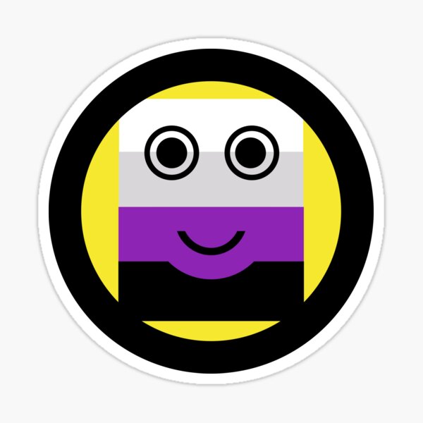 Asexual Smiley Asexual Emoji Asexual Flag Emoji T Shirt Sticker By Asexualise Redbubble