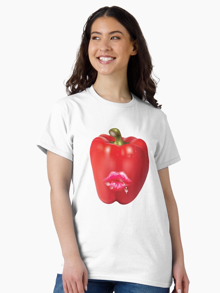 Thumbnail 2 of 7, Classic T-Shirt, Red 'HOT' Bell Pepper 1 designed and sold by Vk91art.