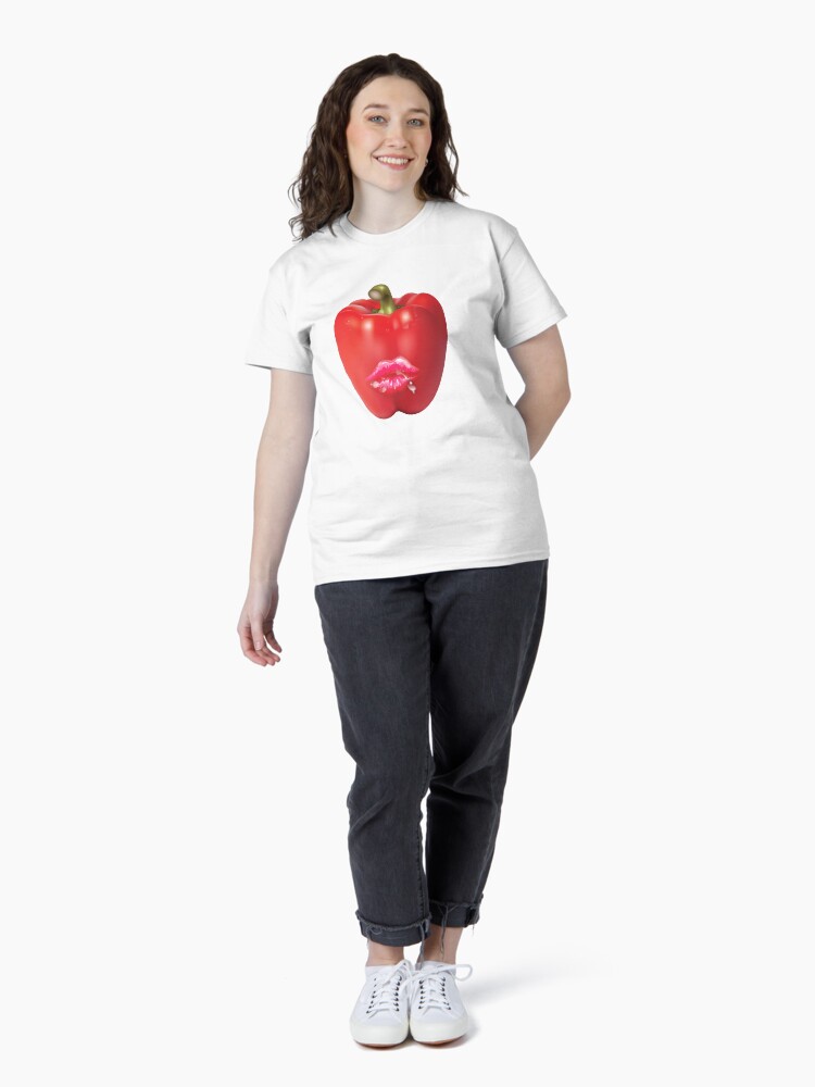 Thumbnail 4 of 7, Classic T-Shirt, Red 'HOT' Bell Pepper 1 designed and sold by Vk91art.