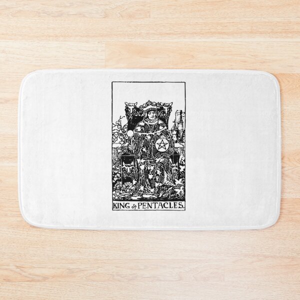 Item preview, Tarot Card : King of Pentacles black & white designed and sold by tarotcarddesign.