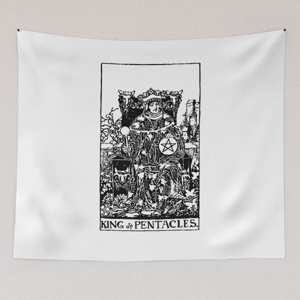 Item preview, Tarot Card : King of Pentacles black & white designed and sold by tarotcarddesign.