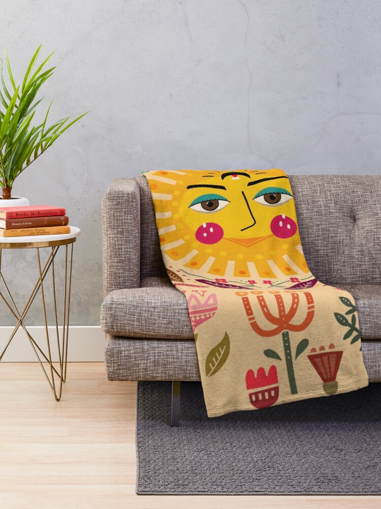 Alternate view of Folk Art Inspired By The Fabulous Frida Throw Blanket