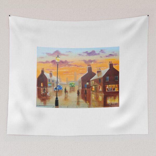 Item preview, Nostalgic street scene painting "Evening in town" designed and sold by GORDON BRUCE ART.