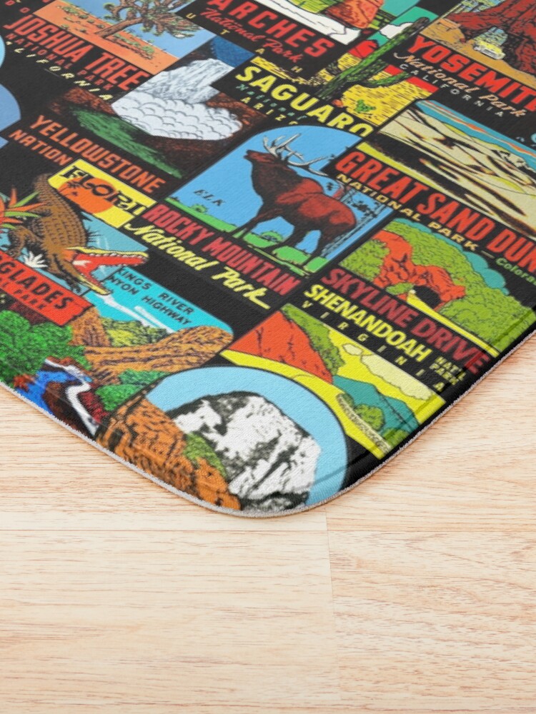 Alternate view of American National Parks Vintage Travel Decal Bomb Bath Mat