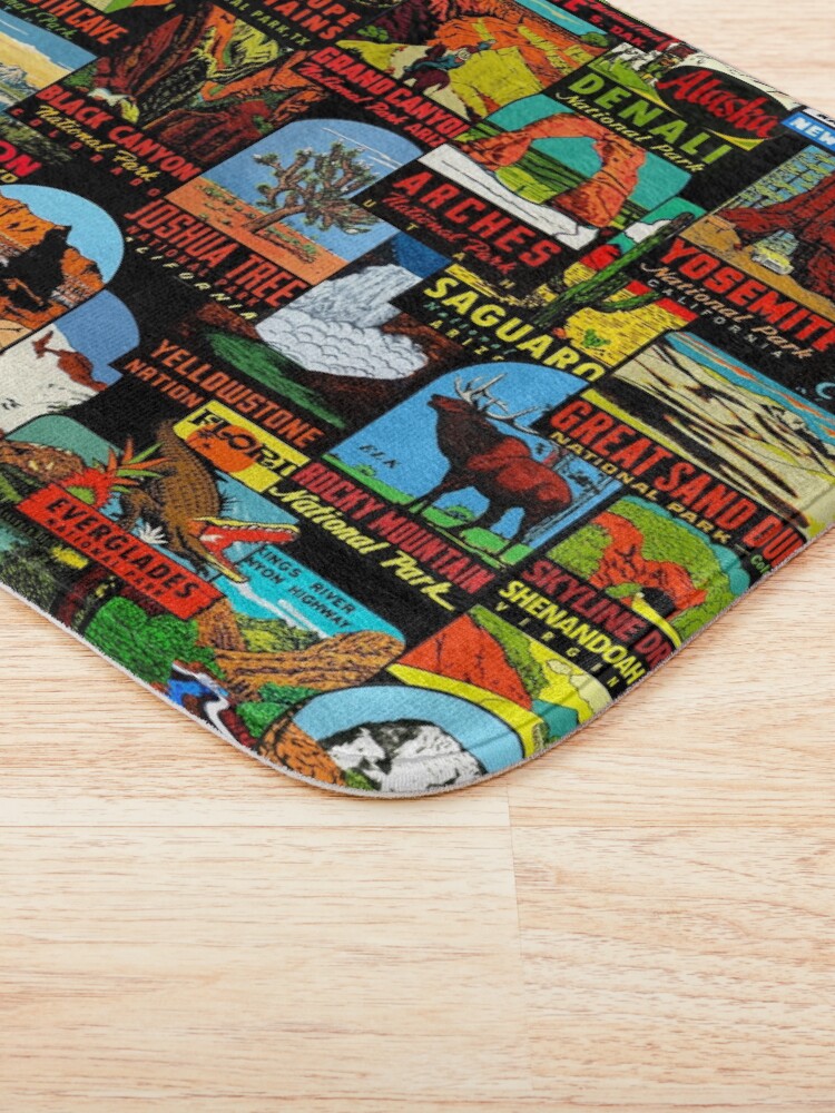 Alternate view of American National Parks Vintage Travel Decal Bomb Bath Mat