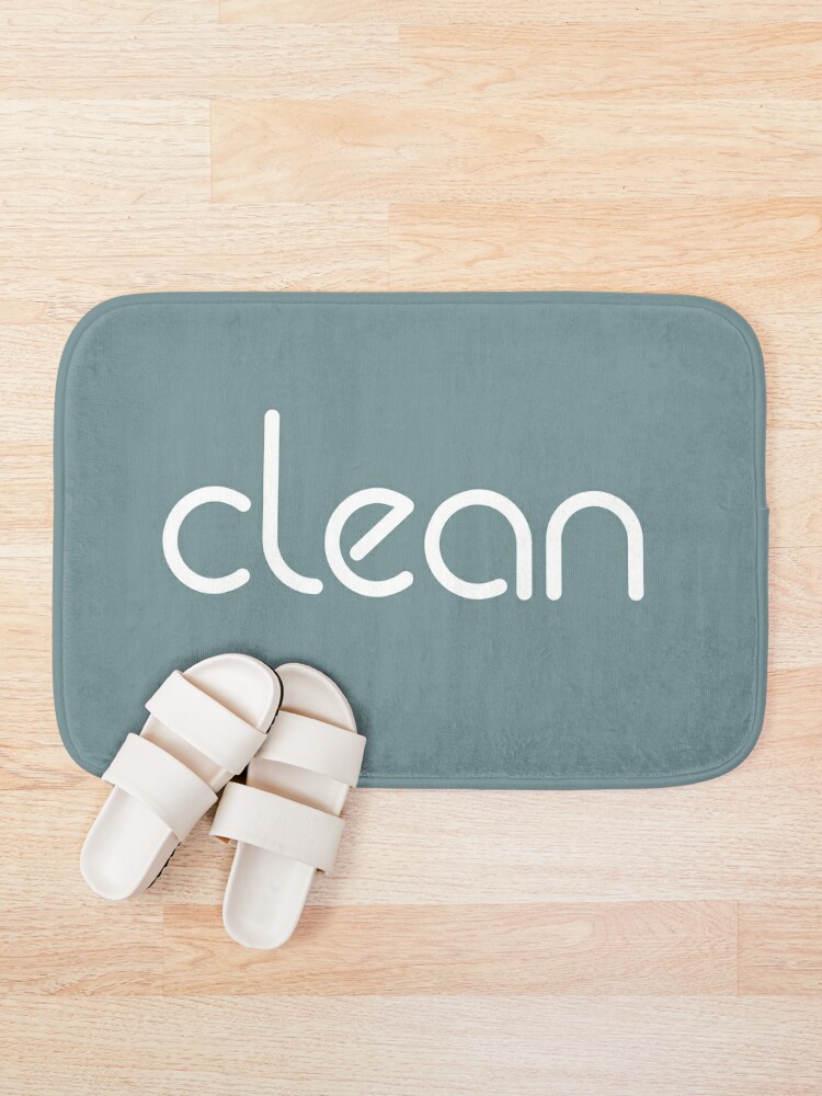 Clean White On Blue Gray Stone Minimalist Modern Bathroom Decor Bath Mat By Kierkegaard Redbubble