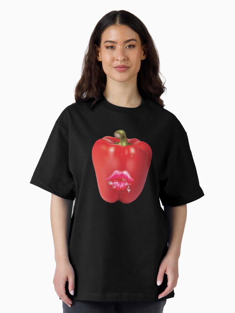 Thumbnail 2 of 7, Oversized T-Shirt, Red 'HOT' Bell Pepper 2 designed and sold by Vk91art.