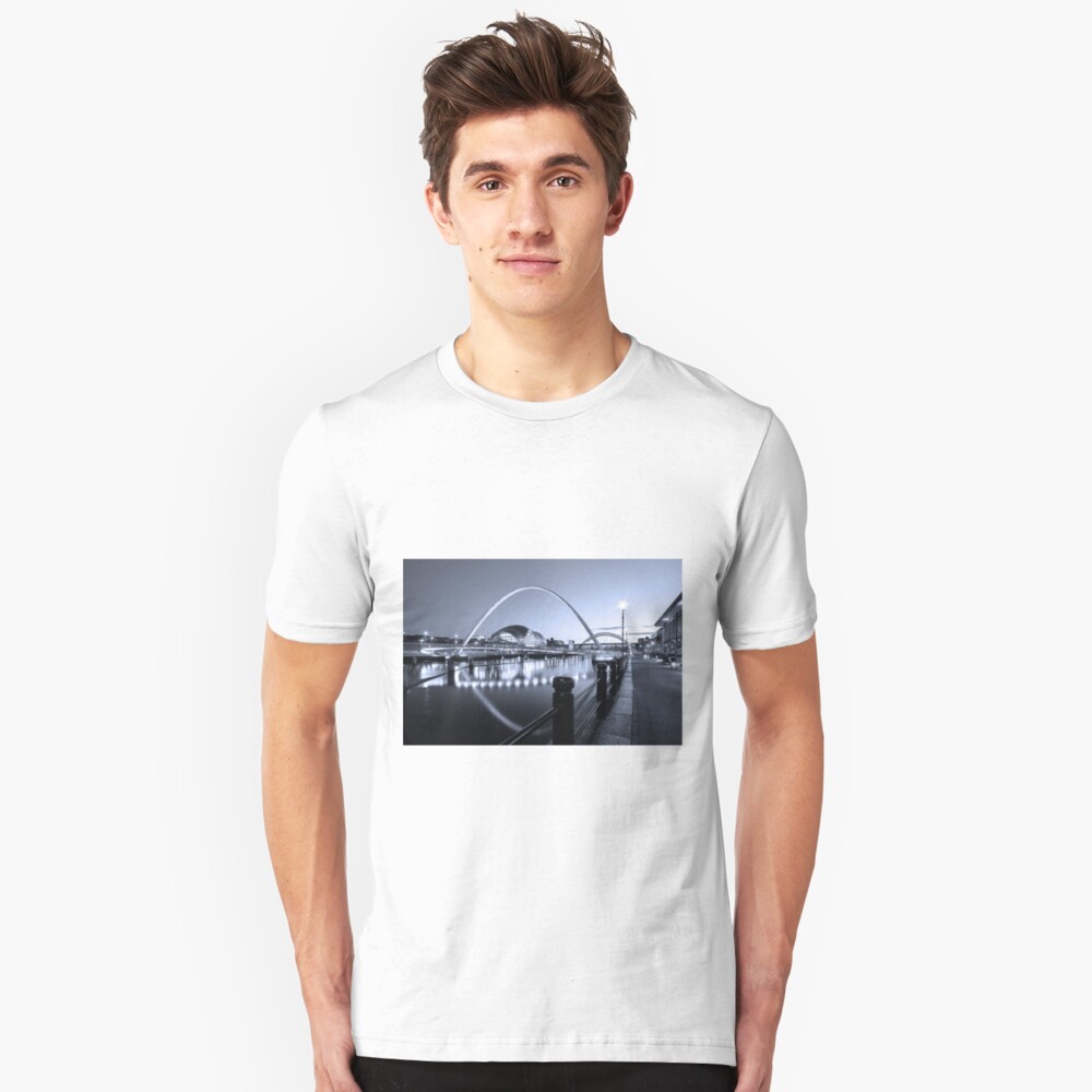 Newcastle Quayside and Millennium Bridge Slim Fit T-Shirt
