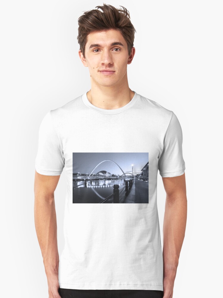 Alternate view of Newcastle Quayside and Millennium Bridge Slim Fit T-Shirt