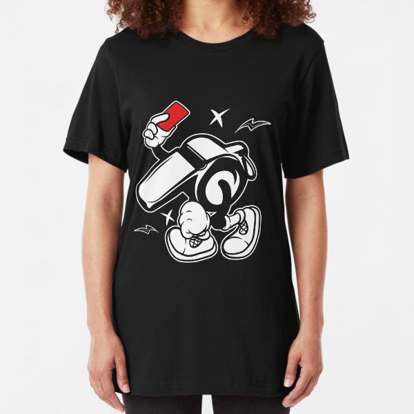 Ladies Black Rugby Referee Sports Supporter Fan T Shirt FREE Whistle