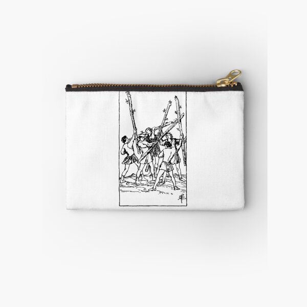 Item preview, Tarot Card : 5 of Wands | Five of Wands black & white designed and sold by tarotcarddesign.