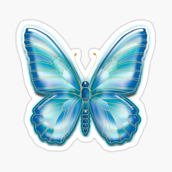 Turquoise Butterfly Sticker