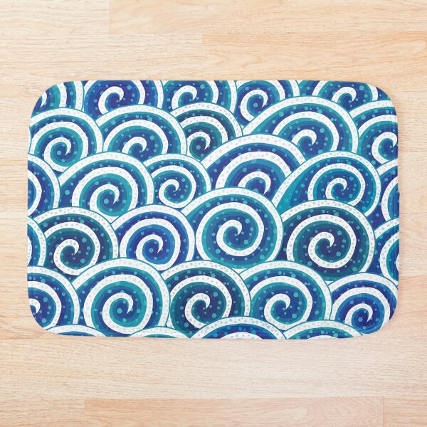 Waves and Waves Bath Mat