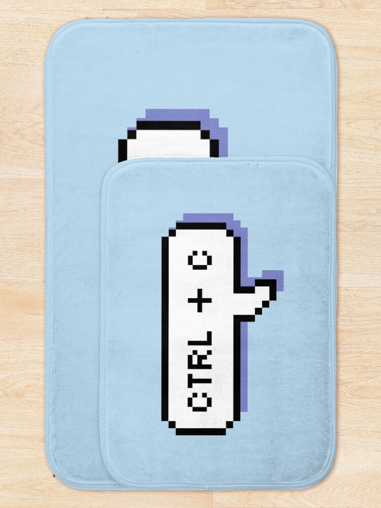 Alternate view of CTRL + C - Pixel Speech Bubble - (Blue) Bath Mat