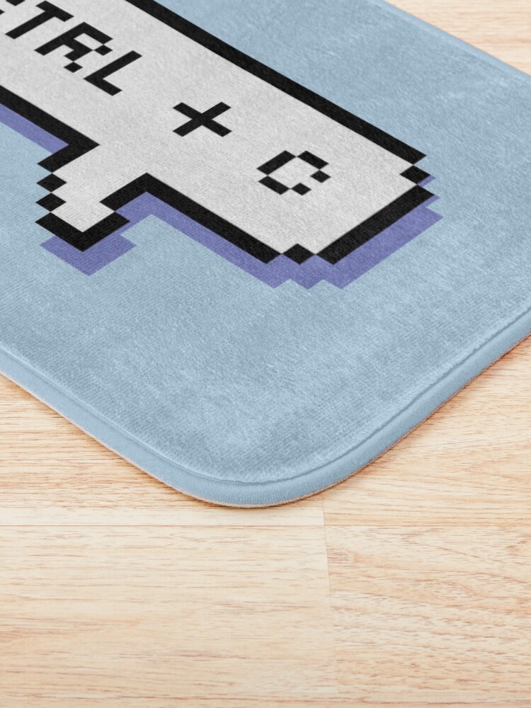 Alternate view of CTRL + C - Pixel Speech Bubble - (Blue) Bath Mat