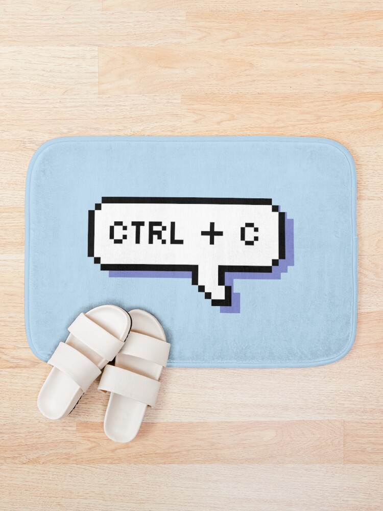 Alternate view of CTRL + C - Pixel Speech Bubble - (Blue) Bath Mat