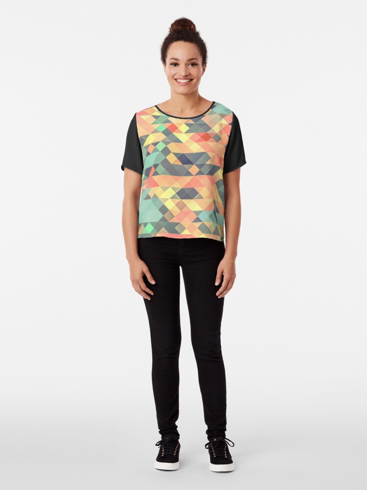 Alternate view of Abstract Geometry Chiffon Top
