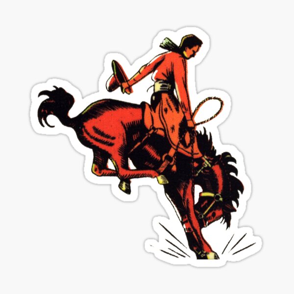 Weinlese-Rodeo-Cowboy Sticker