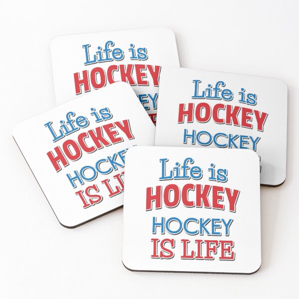 Item preview, 'Life Is Hockey Hockey Is Life' (White) designed and sold by The Button Gal.