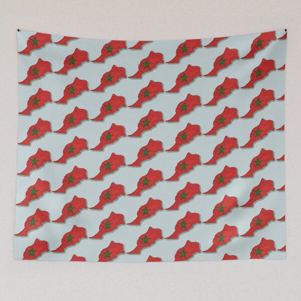 Item preview, Morocco Map With Moroccan Flag designed and sold by Havocgirl.