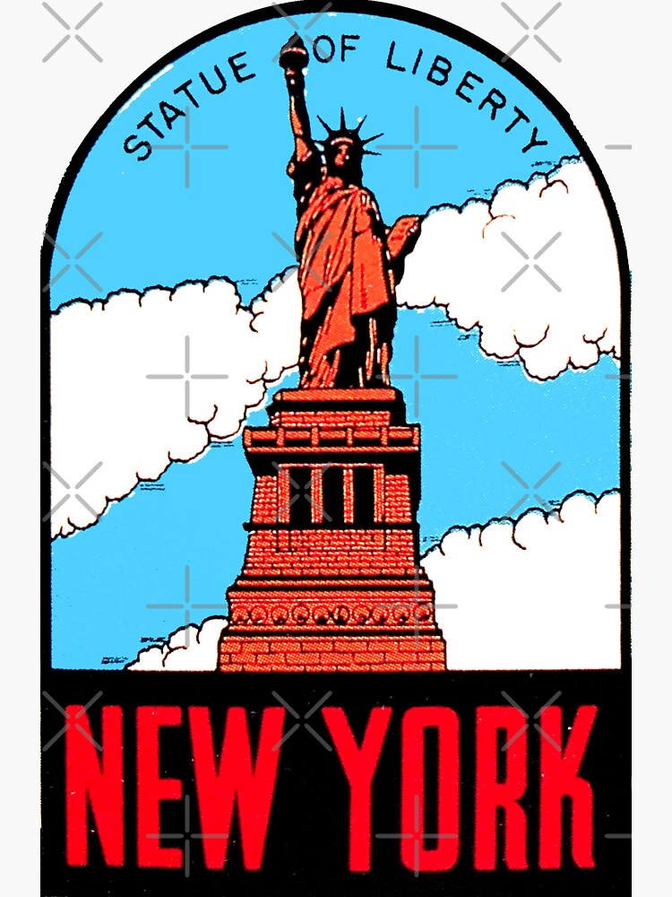 Statue of Liberty New York Vintage Travel Decal by hilda74