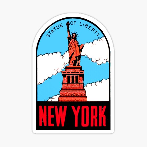 New York - Statue of Liberty Head - Red White Blue Sticker for Sale by  unconformed