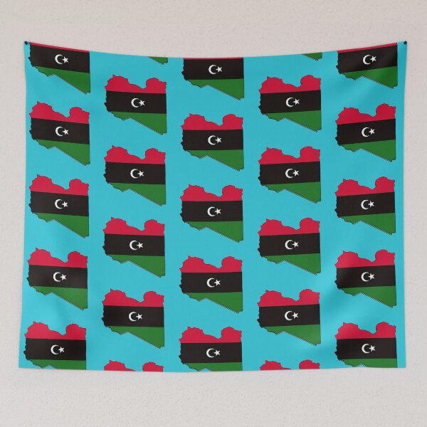 Item preview, Libya Map With Libyan Flag designed and sold by Havocgirl.