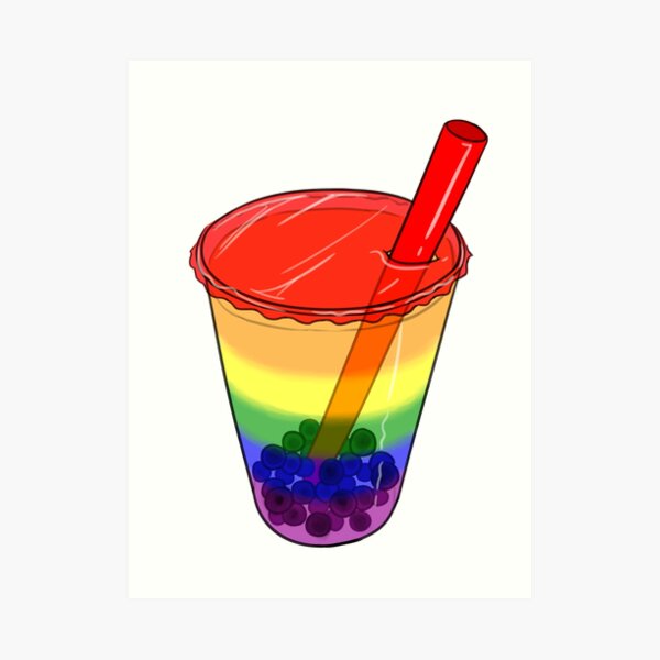 Rainbow Pride Bubble Iced Tea Art Print By Jnnardacci Redbubble