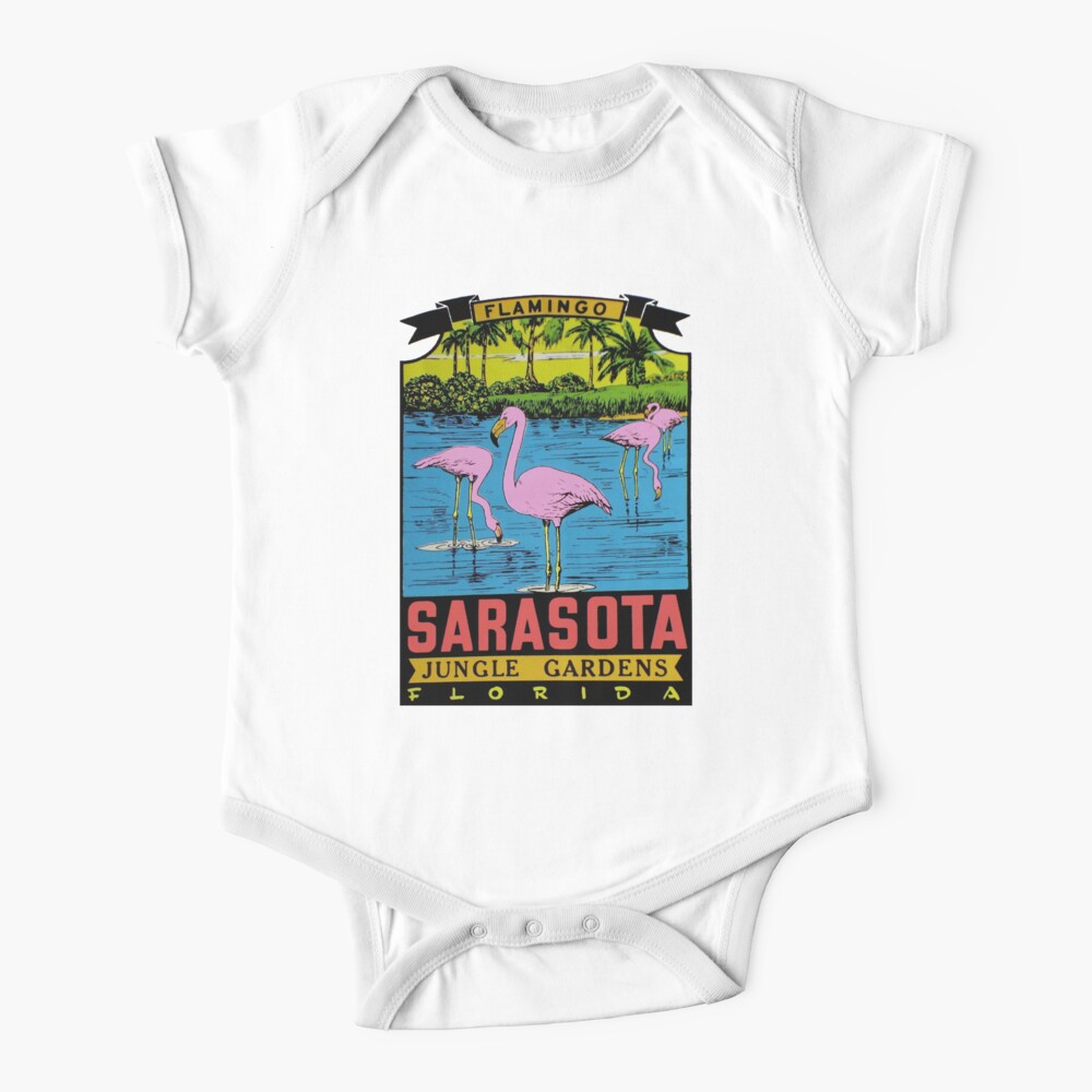 Sarasota Jungle Gardens Florida Vintage Travel Decal Baby One-Piece