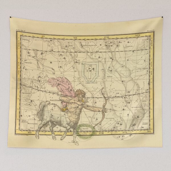 Item preview, Vintage Sagittarius Constellation Map (1822) designed and sold by BravuraMedia.