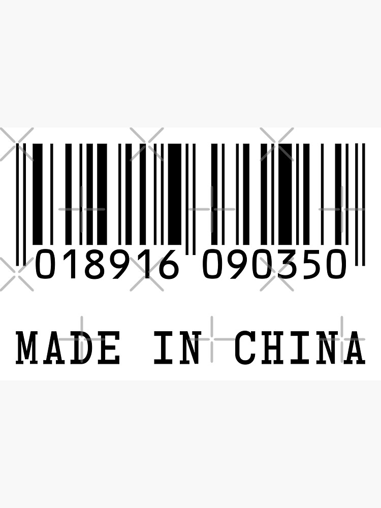 "Fake 'MADE IN CHINA' Barcode" Sticker by boxsmash Redbubble