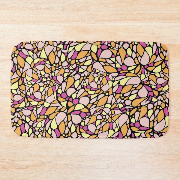 Item preview, Stained Glass Flowers in Pink designed and sold by Dora Yvonne Textiles.